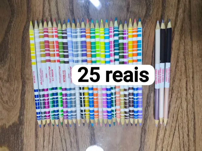 Lápis de cor Faber Castell Eco Bicolor 48 cores + 6 tons de pele