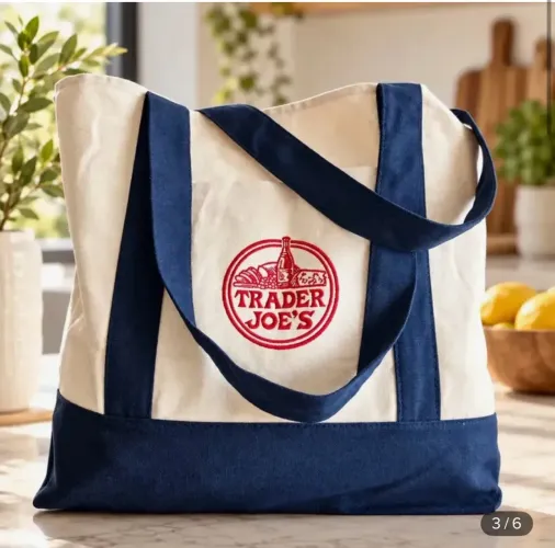 Ecobag Trader Joe's Original - Cru Alça Azul Marinho