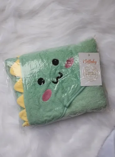 Toalha infantil com capuz bichinho dino