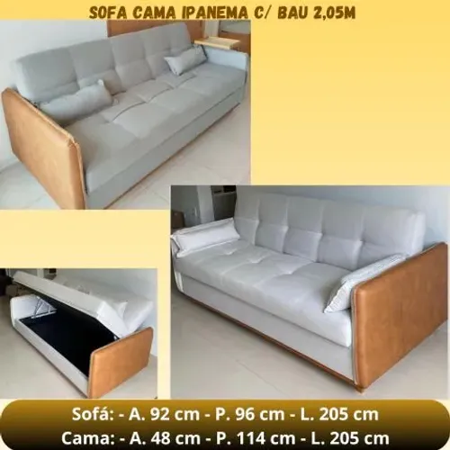 SOFA CAMA IPANEMA C/ BAU 2,05m