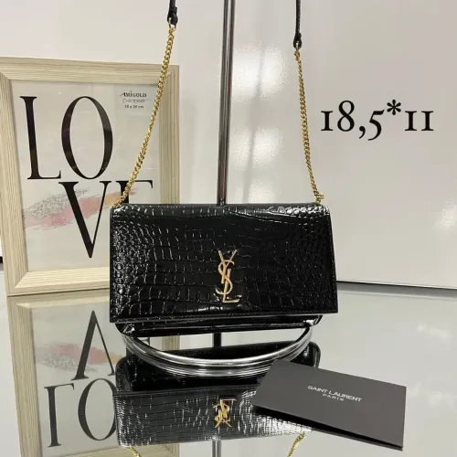Bolsa couro legítimo verniz Yves Saint Laurent italiano
