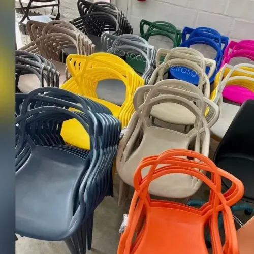 Cadeira allegra colorida com polipropileno e fibra de vidro