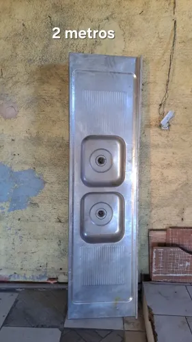 Lote Pia Inox 2m + 2 Janelas Alumínio 2,30m - Oportunidade