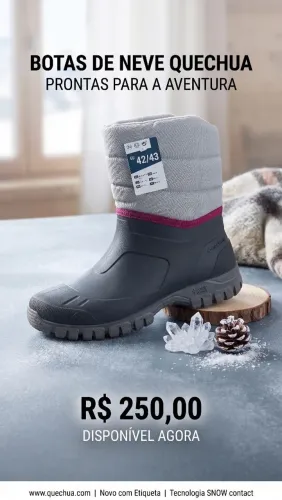 Bota de Neve Impermeável Quechua Decathlon - Tamanho 42/43 EU (Novo com etiqueta)