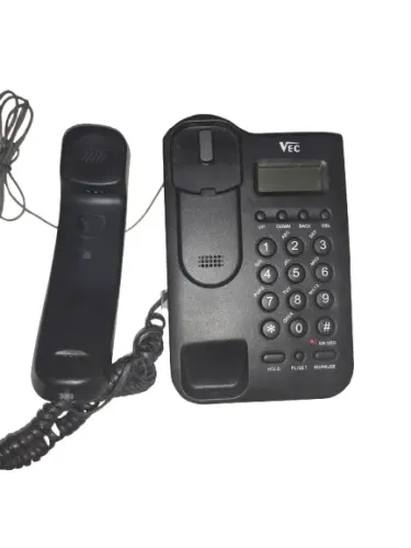 Telefone Fixo VEC com Identificador de Chamadas e Visor LCD - Preto