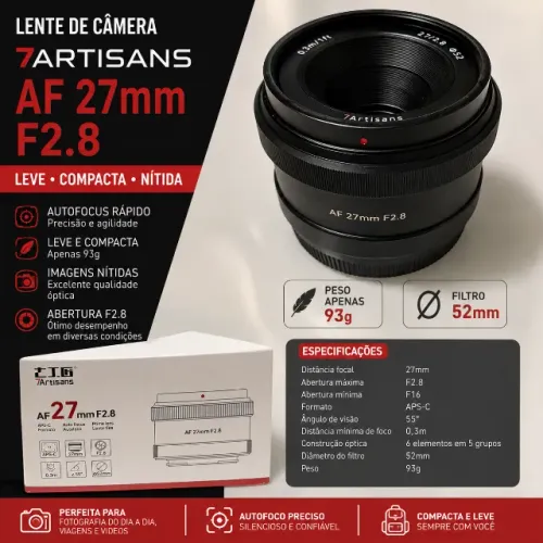 Lente 7Artisans AF 27mm F2.8 - E-Mount