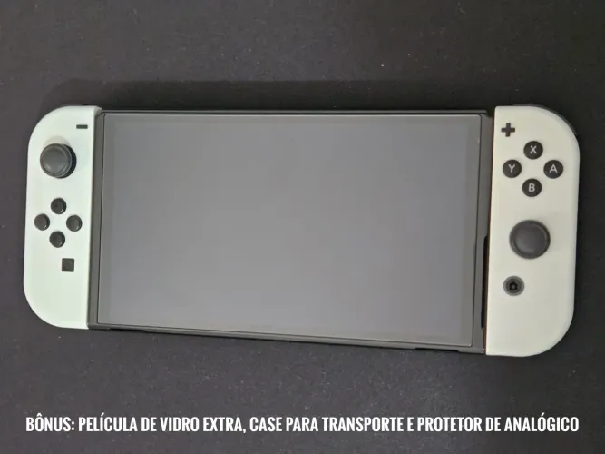 Nintendo Switch OLED + Película + Case + Protetor Analógico