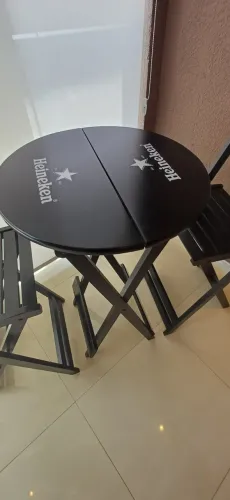 Kit Bistro Com Mesa Redonda com 2 Cadeiras