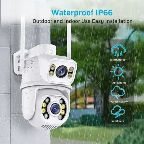 Câmera de segurança a Prova D'água 4mp wifi lente dupla Bivolt 110/220
