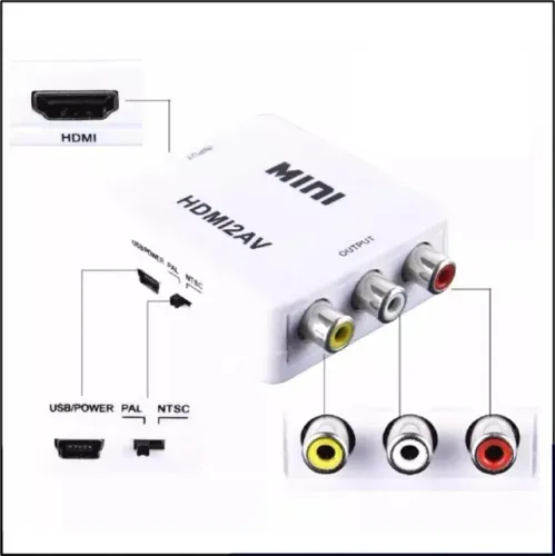 Mini Adaptador Conversor De Hdmi Para Video Composto 3rca Av