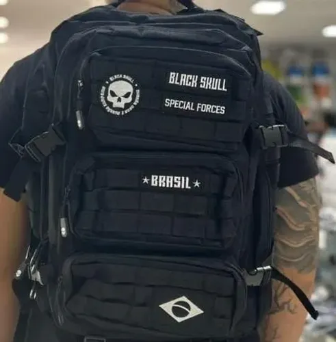 Mochila Black Skull Notebook casual 50 litros esporte academia