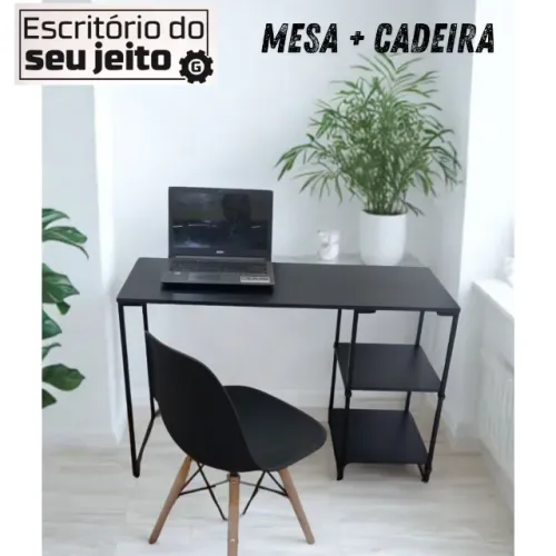 Escrivaninha + Cadeira Kit NOVO Mesa Multiuso para Escritório Estudo Computador Notebook