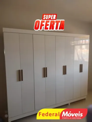 Guarda Roupa Casal 100% MDF 8 Portas 4 Gavetas Off White CAMPEAO EM VENDAS