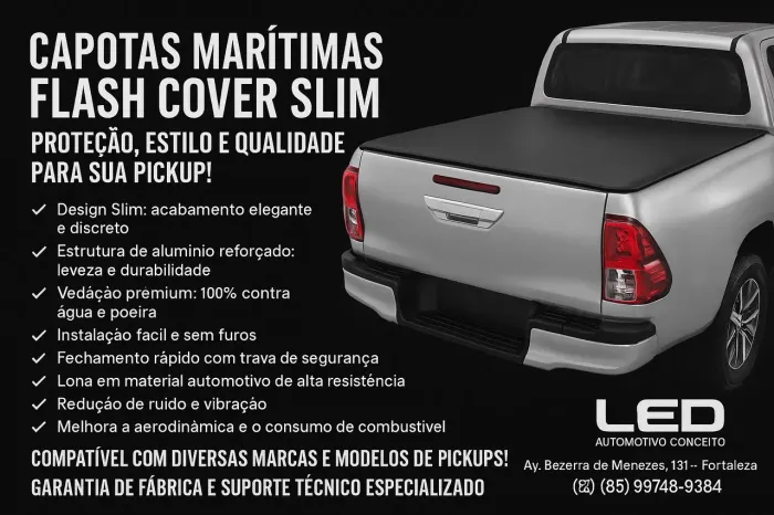 Capota Marítima Flash Cover Slim - Proteção e Estilo para sua Pickup!