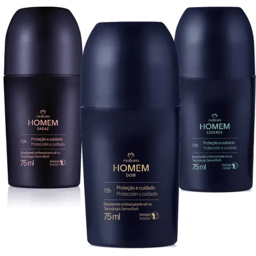 Trio de Desodorantes Roll On Masculino Natura 75ml
