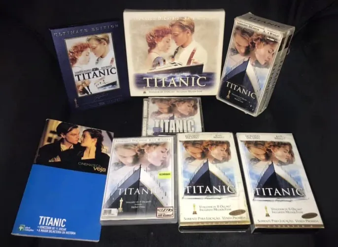 VHS DVD CD  BOX TITANIC DUPLO ED. Colecionador LG
