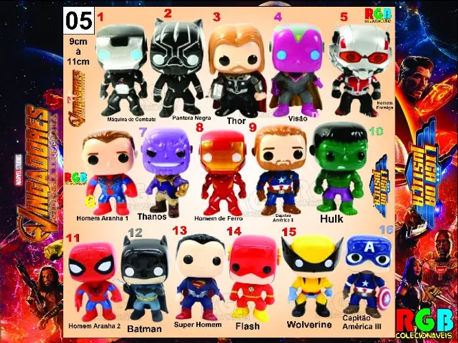 Funko Marvel e Liga da Justiça V 
