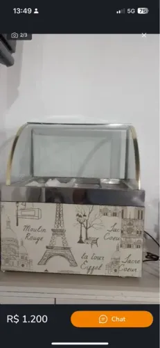 Vitrine Gelada para Confeitaria - Sushi - Salada de Frutas - Estufa Gelada
