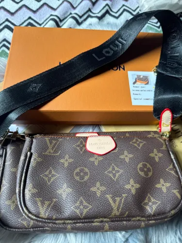 Bolsa LV multi pochette em couro linha premium 