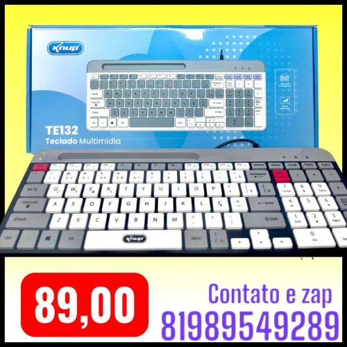 Teclado Multimídia com fio Knup TE132