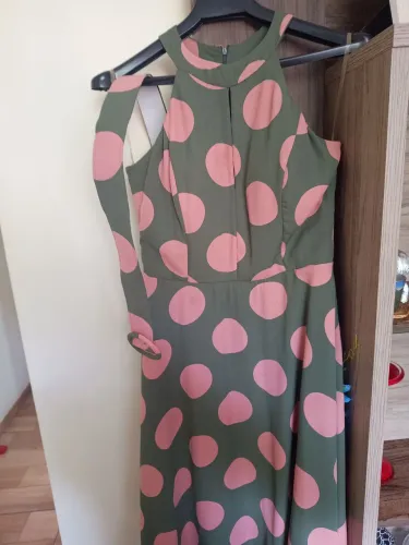 Vestido Unicke Original Poá Goiaba Fundo Verde