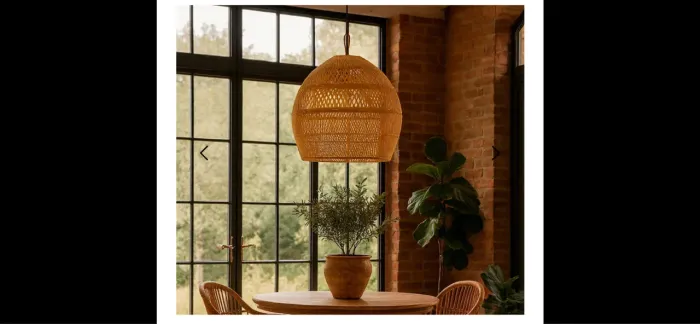 Pendente Aryaduta Decorativo 60x70CM Rattan Sintético Biasa Iluminação