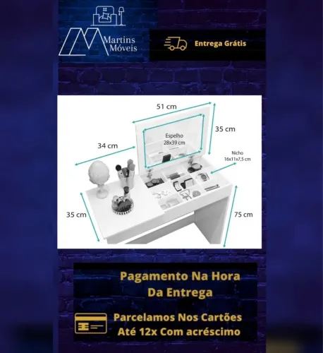 GRANDE  PROMOÇÃO PENTEADEIRA COM ESPELHO ENTREGA GRATIS E ACEITA CARTÃO 
