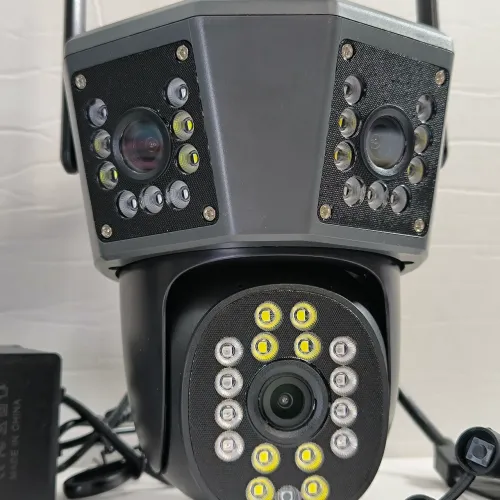 Camera de segurança Wi-Fi lente tripla com visão noturna 