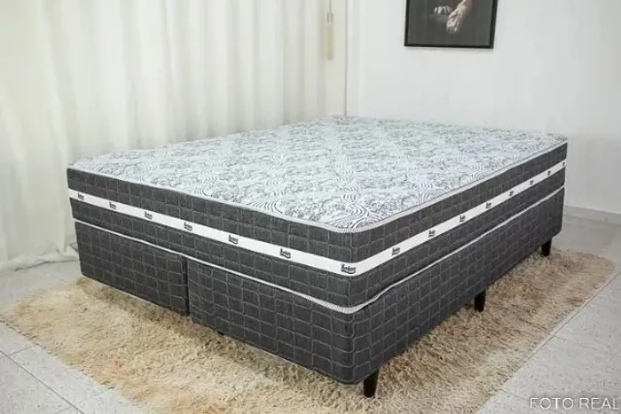 Cama Box Casal Queen + Colchão de Molas