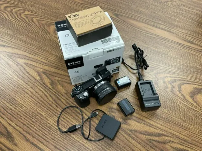 Câmera Sony Nex 6 16.1 megapixels Mirrorless com caixa original, 3 baterias, carregador, c
