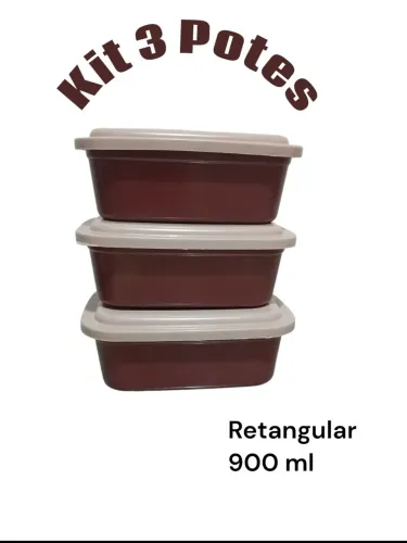 kit 3 Potes,Organizador de cozinha,vasilia para alimento,marmita plástica