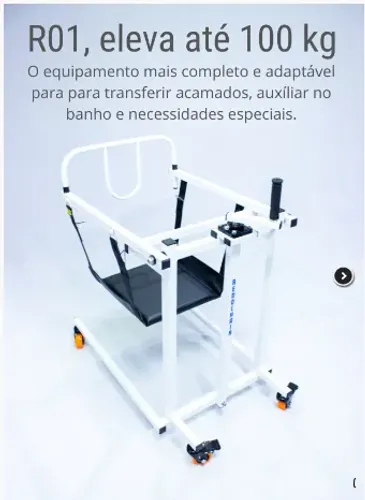 CADEIRA DE ELEVAÇÃO E TRANSFERÊNCIA REMOCHAIR R01 PARA PESSOAS ACAMADAS