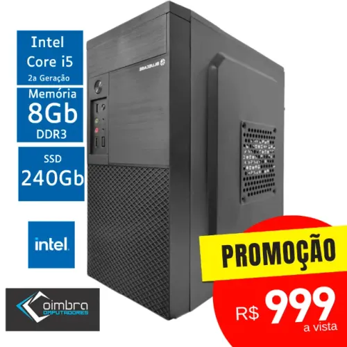 Computador Intel Core i5 - 8Gb Ram - SSD 240Gb - Novo em Promoção Loja Coimbra 