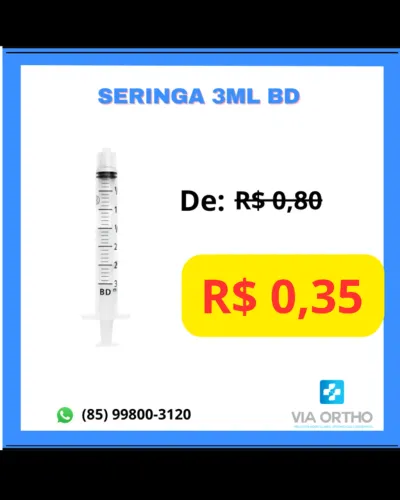 Seringa de 3ml BD sem agulha