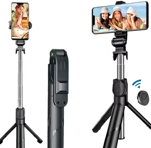 Bastão Pau de Selfie sem fio Retrátil Bluetooth suporte tripé para celular.