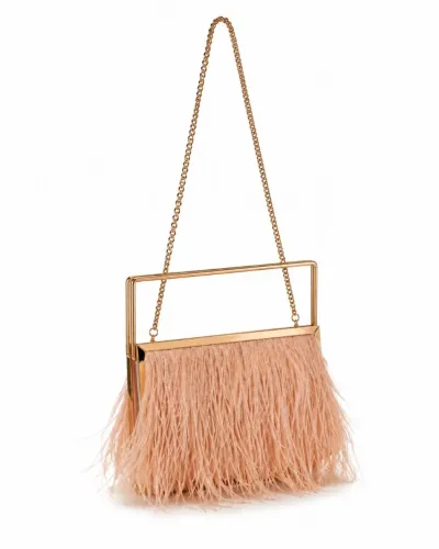 Bolsa de plumas rose Zara nova tamanho p