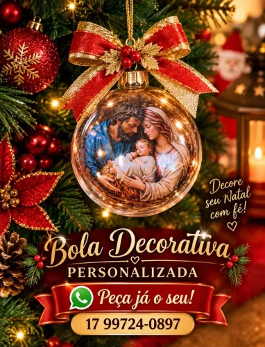 Bola decorativa pra árvore de natal 