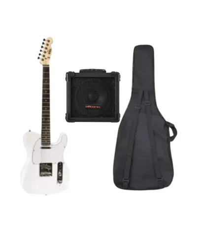 GUITARRA NEWEN TELECASTER BRANCA TL WHITE c/CAPA + Amplificador Cubo