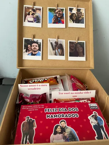 Presente dia dos namorados - caixa com fotos e chocolates