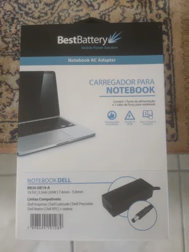 FONTE DELL 19.5V 3.34A PINO GROSSO - NOVA - C/GARANTIA - AEE INFO