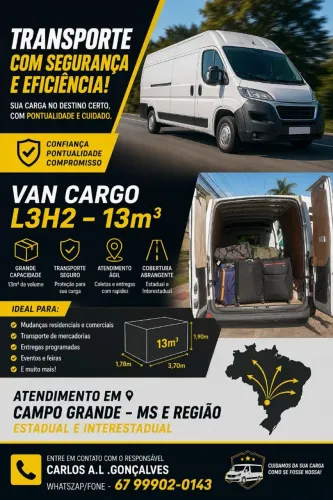Frete com Van - rápido, seguro e com preço justo.