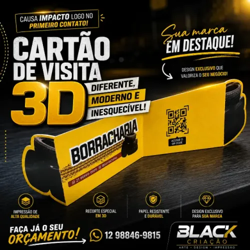 Cartão de Visita 3D - Destaque sua Marca!