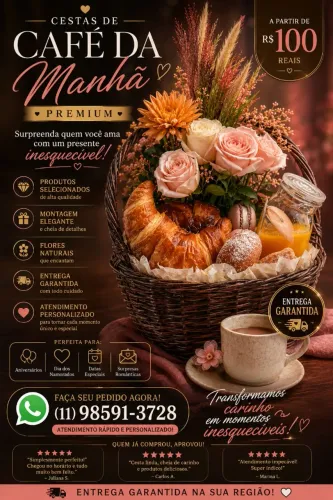 Cesta de café da manhã e Cestas de presentes para quaisquer ocasiões