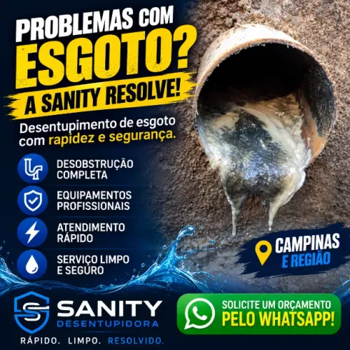 Desentupimento de Rede de Esgoto em Campinas