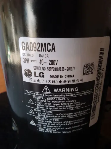 Compressor 12 BTUs LG inverter V