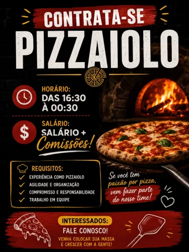 VAGA PARA PIZZAIOLLO/A