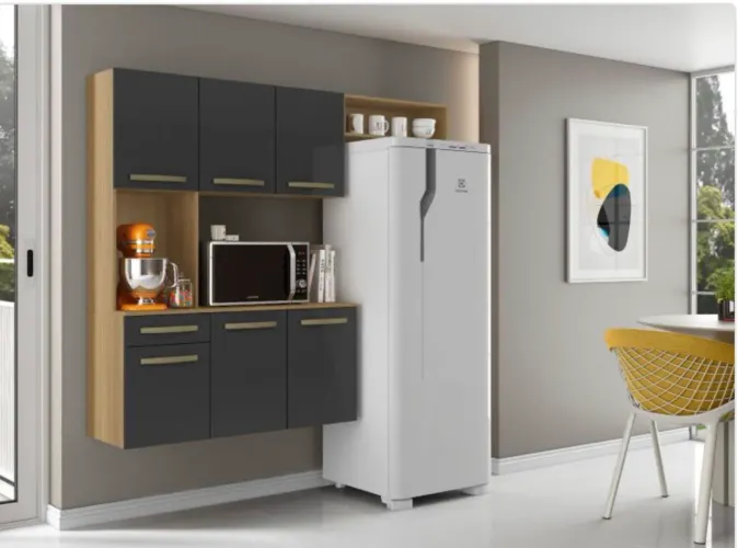 Cozinha Compacta Milano 6 Portas com Balcão Integrado