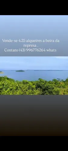 Vende-se 4.25 alqueires a Beira da Represa .