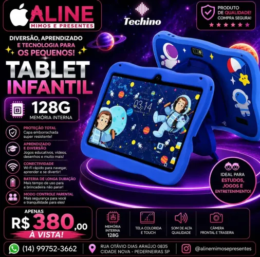 TABLET INFANTIL TECHINO 4RAM 128G AZUL
