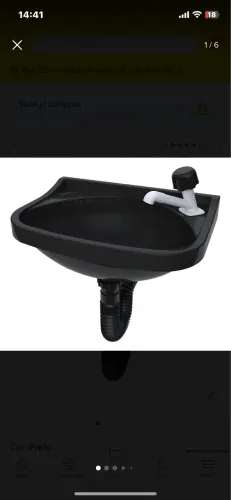 Conjunto pia/lavatório + chuveiro preto - novos, nunca instalados